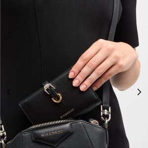 Givenchy Voyou Medium Buckle Wallet in Black Leather